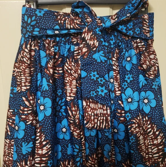 Floral Ankara Maxi Skirt with matching scarf - Picture 2 of 4